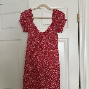 Princess Polly Red Floral Ruffle Dress